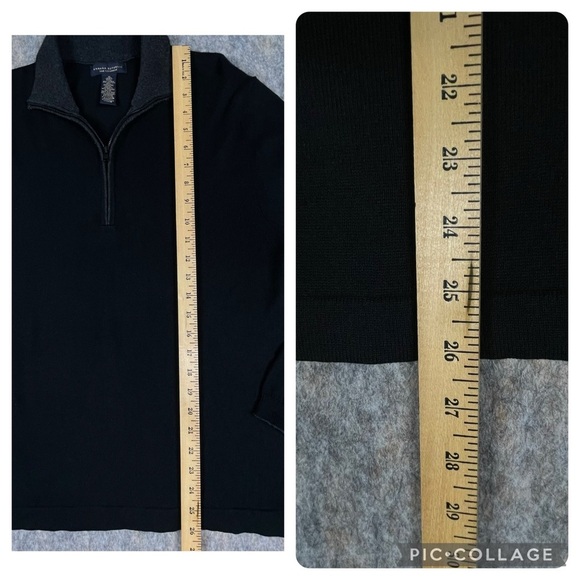 Banana Republic Silk Cashmere Quarter Zip Elbow-Patch Collegiate Sweater Sz M - Picture 14 of 14